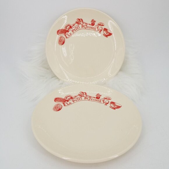 Vintage Other - Pair of Le Comptoir De Famille France Le Petit De'Jeuner Plates 8-1/4"